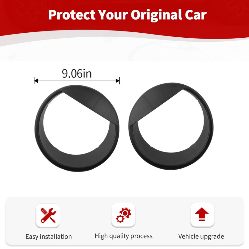 JOSHELA for Jeep JK Angry Eyes Headlight Cover Trim Fit