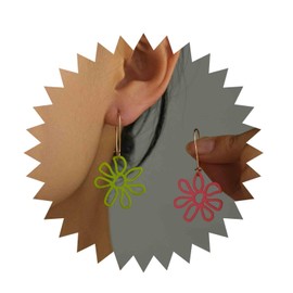 Inilbran Boho Acrylic Flower Drop Earrings Colourful Resin Flower Earrings Rainbow Acrylic Flower Floral Earrings Vintage Hollow Flower Dangle Earrings Jewellery for Women and Girls, Zinc, No Gemstone