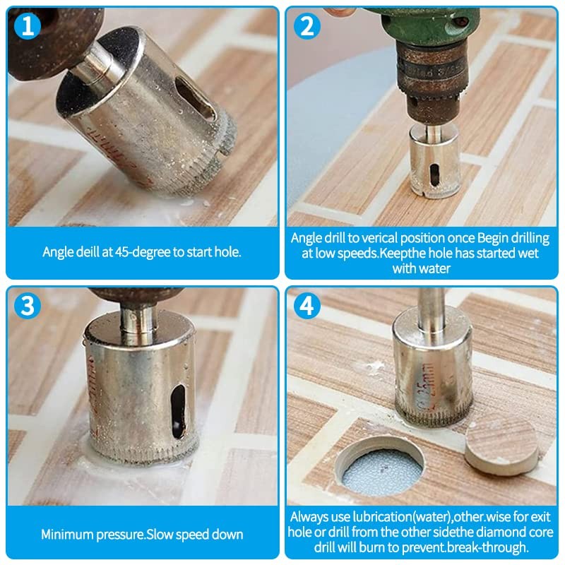 Jamiikury 5-1/2" / 140mm Diamond Drill Bits, Glass Tile Hole