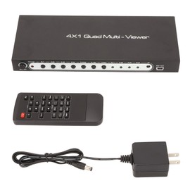 HD Multimedia Interface 4x1 Quad Multi Viewer 4 in 1 Out HD Multimedia Interface Switcher 100‑240V US Plug
