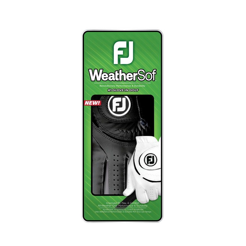 FootJoy WeatherSof Men's Golf Glove, Black, Left Hand (for Right