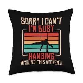 Ring Gymnastics Hanging Arround Gymnast Throw Pillow