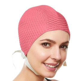 Beemo Swim Cap Women Chin Strap Swimming Caps- Pastel Pink