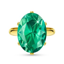 Linawe Women's Rings, False Diamond Moissanite Ring, Adjustable, Large Finger Ring, Women, Copper Rings Available in Three Gold, Rose Gold and Silver Tones, Glass Rhinestone Glass stone, Created