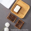 Vowupt 2PCS Wooden Soap Dish Self-Draining Holder Tray for Bathroom