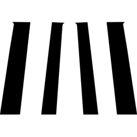 Rvinyl Pillar Post Window Trim Compatible with Toyota Sequoia 2008-2022 - Matte (Black)