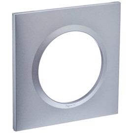 Legrand 600851 Square Dooxie Plate with 1 Post Aluminium Effect