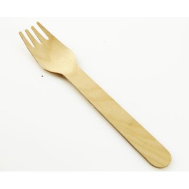 drinkstuff YCX-001 Biodegradable Tableware: Wooden Forks Pk 100, Beige, 1 Pack