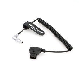 Alvin's Cables Rotatable Right Angle 2 Pin Male to D-Tap Coiled Power Cable for Vaxis 1000S Transmitter 9 Clock Direction 2 Pin