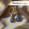 14K Gold Plated Sapphire Teardrop Earrings for Women – September