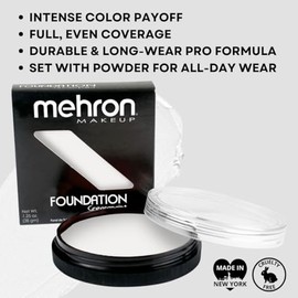 Mehron Makeup Foundation Greasepaint, WHITE â€" 1.25oz