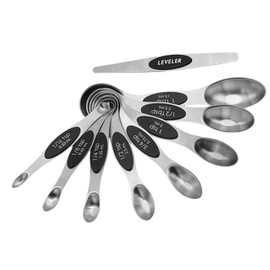 9-Piece Double-Ended Measuring Spoons with Scale, Measuring Spoon Set, Spoon Measuring Set, Baking Measuring Spoons, Magnetic Measuring Spoon Set, Stainless Steel Measuring Spoons