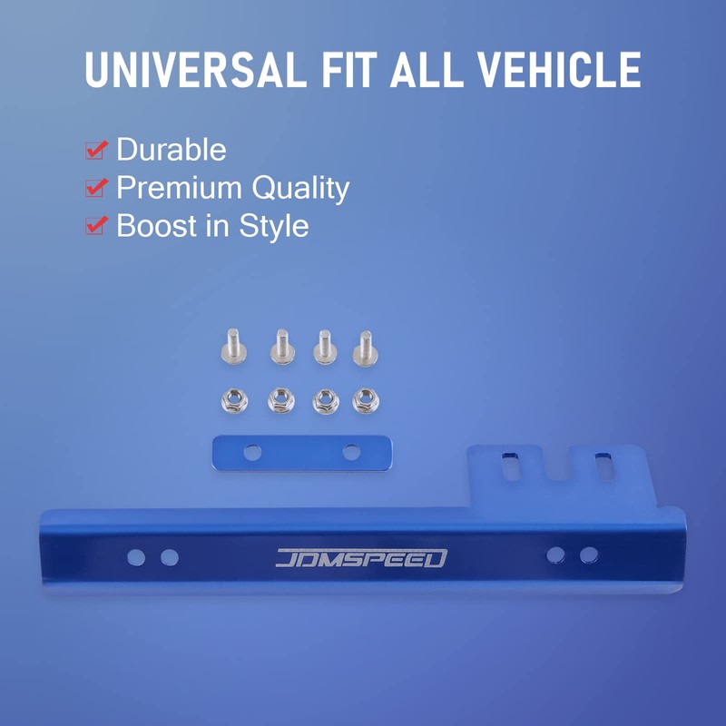 JDMSPEED Universal Blue Front Bumper License Plate Mount Bracket Relocator