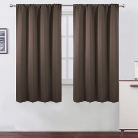 LEMOMO Chocolate Brown Blackout Curtains/42 x 63 Inch/Set of 2 Panels Room Darkening Curtains for Bedroom