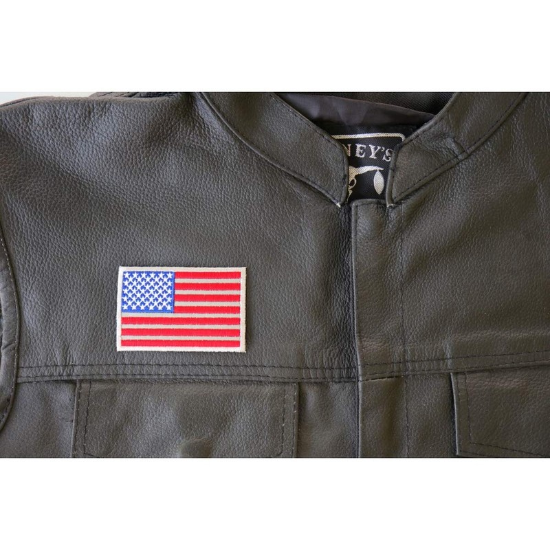 American Flag Reflective Patch - 3x2 inch. Embroidered Iron on