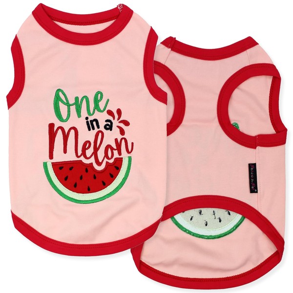 Parisian Pet Embroidered 'One in a Melon' Tshirt - 100%