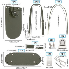 Pandahall PU Leather Backpack Making Kits DIY Knitting Crochet Bags Handbags Bottom Shaper Pad Insert Cushion Base with Holes Buckle for Knitting Crochet Bags DIY Handbag