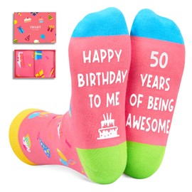 Zmart 50th Birthday Gifts Ideas for Women - Socks for 50 Year Olds, 50th Birthday Gifts for Her Him, Best Gifts for 50 Year Old Woman Man