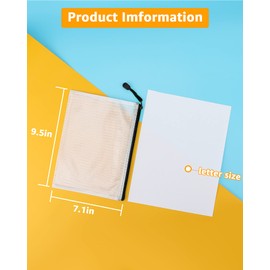 Umriox 12PCS Mesh Zipper Pouch Zipper File Bags with Grid Travel Pouch, A5 Size Zip Document Holder for School Office Supplies and Travel Accessories