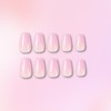24pcs Gradient Pink Nails - Medium Length False Nails with