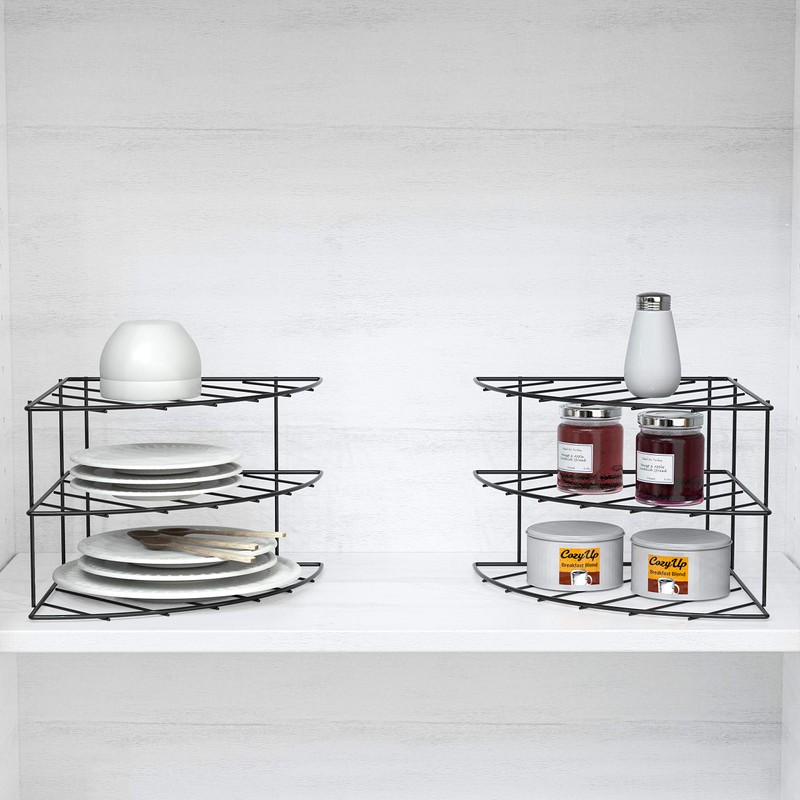 Deco Brothers 3-Tier Counter and Cabinet Corner Shelf Organizer, 2