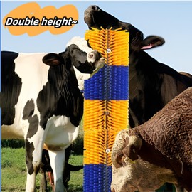 REVAXUP Livestock Scratch Brush, 2pcs Goat Brush Post for Scratching Itch,Durable Cow Scatcher Can Be Easily Mounted,Best Horse Brush for all Livestock Self-Grooming,Effectively Protecting the Fence