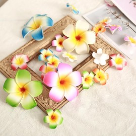 10Pcs 7cm Multicolor Hawaii Plumeria Flower Clips Hawaiian Flower Hair Barrettes Beach Party Hair Clips Artificial Tropical Hairpins for Wedding Hair Accessories, Hair Clips