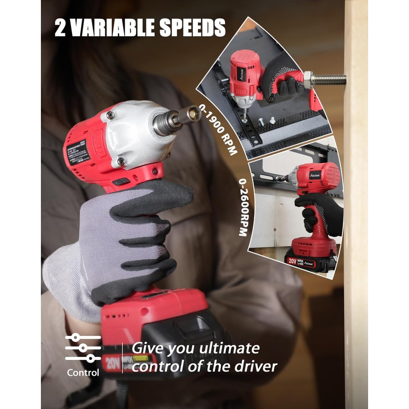 AVID POWER 20V Cordless Brushless Impact Driver Kit 1/4" 2220