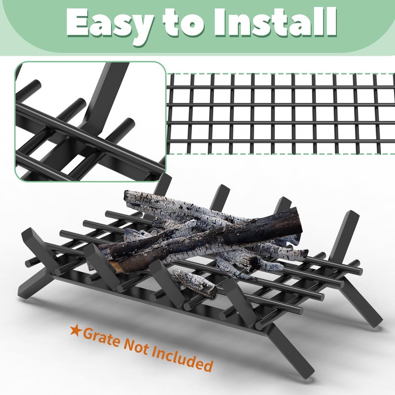 Memrita Fireplace Grate Ember Retainer, 16'' x 10'' Heavy Duty