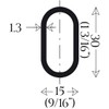 Elef 30" Polished Chrome Closet Rod Oval with End Supports