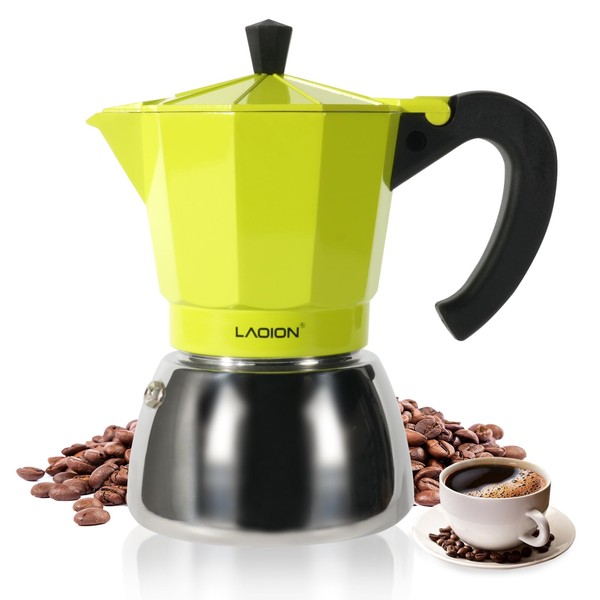 LAOION Stovetop Espresso Maker, 6Cup Moka Pot, Espresso Machine Compatible