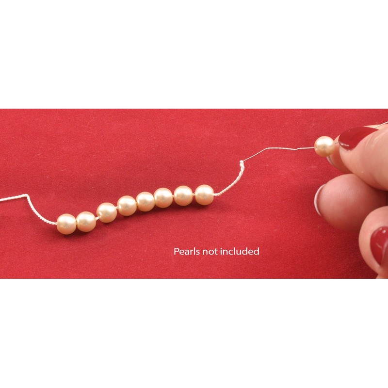 Bead Buddy 0.7mm Natural White Silk Cord Thread with Attached