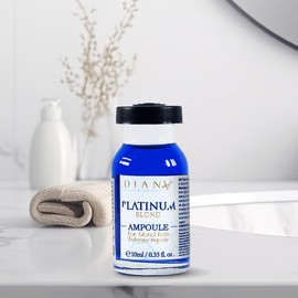 DIANA BEAUTY CREATIVE - Feuchtigkeitsspendende Ampulle für das Haar, Haarfeuchtigkeit, Haarkur, Haare Regeneration, Haarpflege, Natürliche Feuchthaltemittel - Ampulle Platinum, 1x10 ml