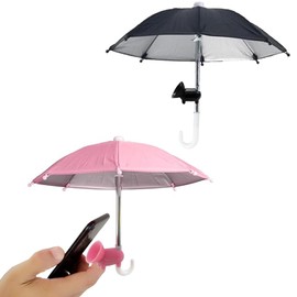 2 Pcs Cell Phone Umbrella Umbrella For Phone Outdoor Phone Umbrella Multifunctional Cute Phone Shade Umbrella With Adjustable Flexible Piggy Suction Cups Outdoor Cell Phone Sun Shade(Pink & Black)