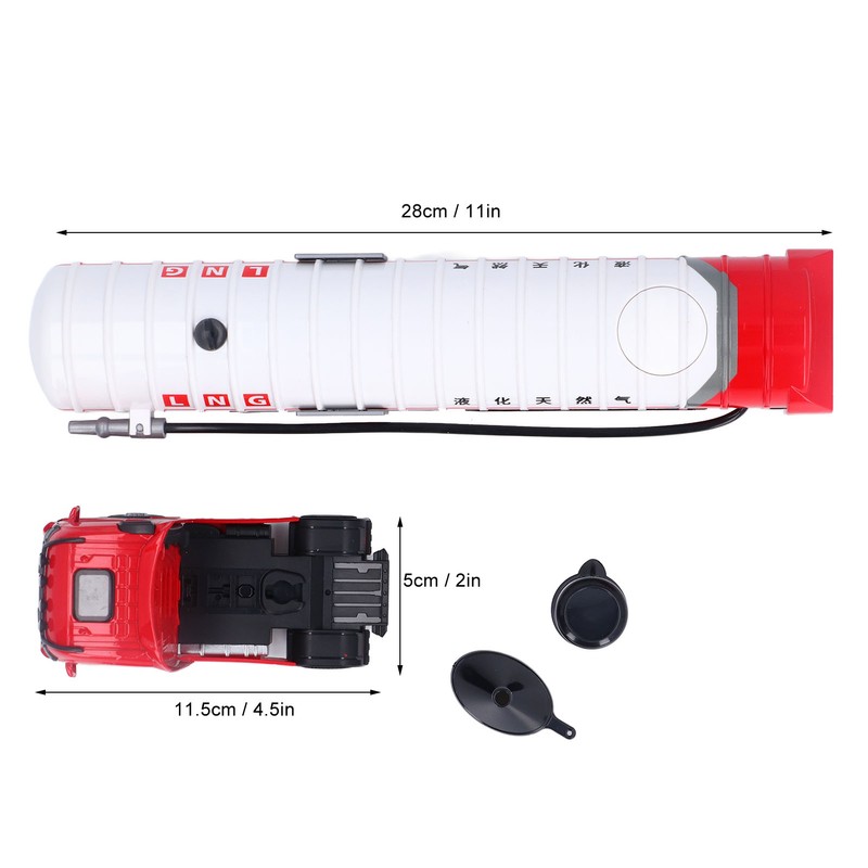 Alloy Gas Tanker Truck Model Water Spray High Simulation Detachable