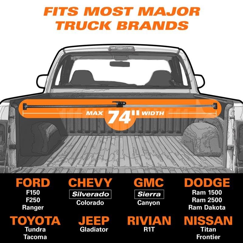 Keeper - Extended Ratcheting Cargo Bar - Adjustable 44 to