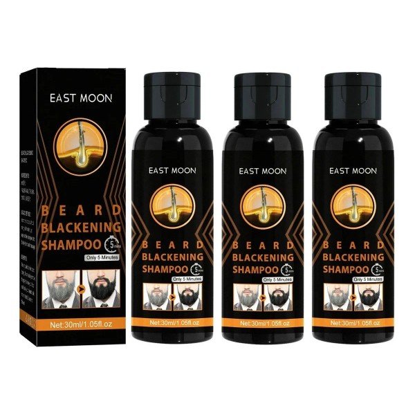 3×champú Natural For Oscurecer Barba C Guys,for Ennegrecimi