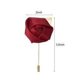 MECCANIXITY 12 Pcs Groom Boutonnieres Rose Boutonnieres Pins for Men Wedding Ceremony Anniversary Formal Dinner Party Wine Red