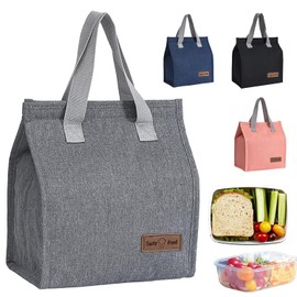 SUJIBHI Lunch Bags for Women Men Reusable Insulated Leakproof Lunch Box Tote Bag Portable Insulated Lunch Bags Water-Resistant Lunch Box Tote Bag for Work School Picnic Travel (Grey)