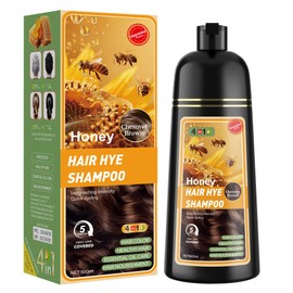 Chestnut Brown Hair Dye Shampoo 3 in 1 for Women & Men 100% Gray Hair Coverage - Herbal Ingredients Natural Plant Hair Color - Hair Dye in Minutes 500ML