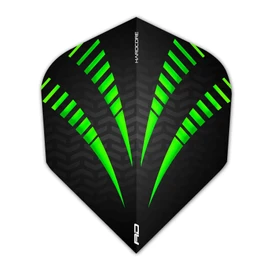 RED DRAGON Hardcore Radical Black & Green Burst Extra Thick Standard Dart Flights - 4 sets Per Pack (12 Dart Flights in total)
