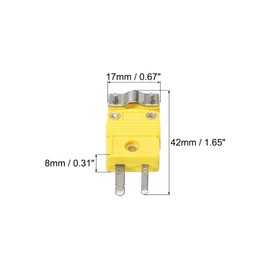 MECCANIXITY Mini K Type Thermocouple Wire Connectors Male Plug Adapter High Temperature 220°C(428°F) with Fixing Clamp for Thermocouple Sensor Probe