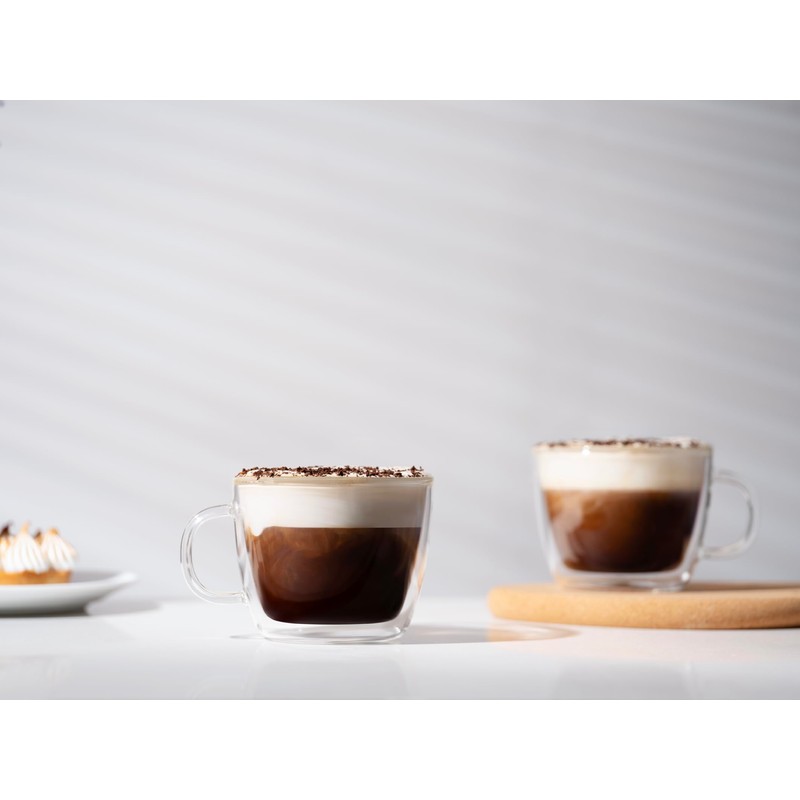 Bodum 15oz Double Wall Latte Mug, High-Heat Borosilicate Glass, Set