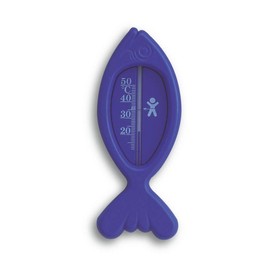 TFA Dostmann FISCH Analogue Bath Thermometer, 14.3017.06, BPA-Free, with Natural Measuring Liquid, Blue, L59 x W14 x H145 mm
