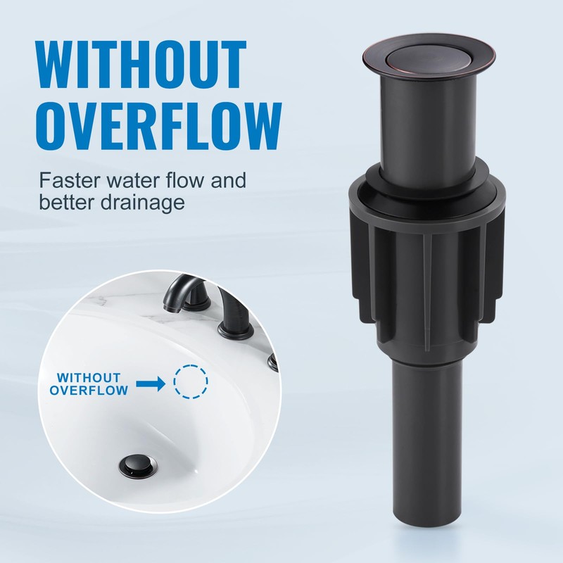 Pop Up Drain Without Overflow, ALEASHA Pop Up Sink Drain