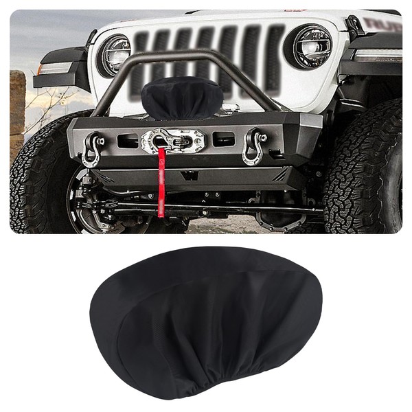 Winch Cover - Heavy Duty Dustproof Waterproof Cover for 8500-17500 lbs Electric Winch - Car Accessories Winch Protection Cover Fits Most Car Truck ATV Winch in Indoor/Outdoor