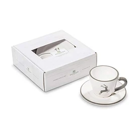 GMUNDNER KERAMIK Espresso for you Gourmet Geschirrset grauer Hirsch Geschirr, handgemacht in Österreich