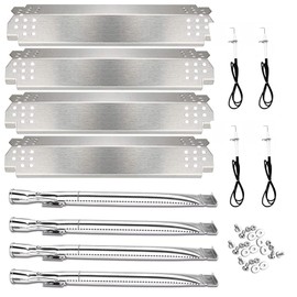 Utheer Grill Replacement Parts for Home Depot Nexgrill 4 Burner 720-0830H, 720-0830D, 720-0783E, 720-0830A Gas Grill, Included 4 Grill Burner Tube, 4 Heat Plates Shield Tent, 4 Ignitors