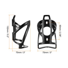 sourcing map Bike Water Bottle Holder 5.2" PC Universal Bicycle Bottle Cages Ultralight Cycling Hydration Brackets with Screws for MTB Mountain Road Gravel, Black