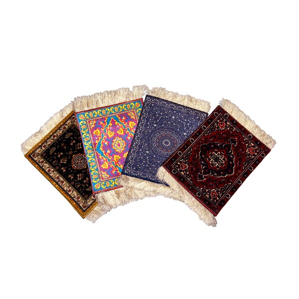 Rug Coasters Cruelty-Free Vegan Felt and Vegan Leather 12 cm